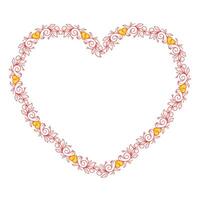 Hand drawn flat design hearts border and frame vector