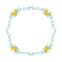 Hand drawn flat design hearts border and frame vector