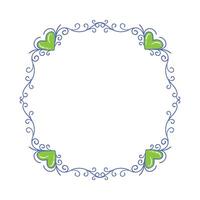 Hand drawn flat design hearts border and frame vector