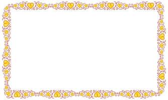 Hand drawn flat design hearts border and frame vector