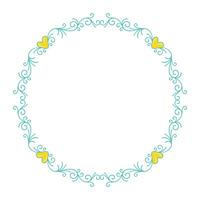 Hand drawn flat design hearts border and frame vector