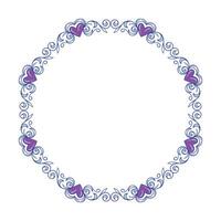 Hand drawn flat design hearts border and frame vector