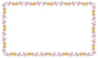 Hand drawn flat design hearts border and frame vector