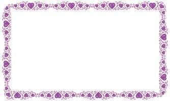 Hand drawn flat design hearts border and frame vector