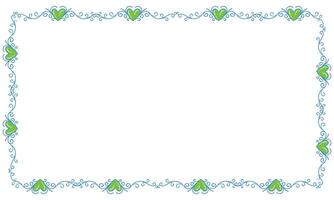 Hand drawn flat design hearts border and frame vector