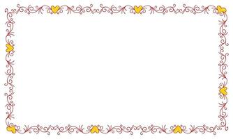 Hand drawn flat design hearts border and frame vector