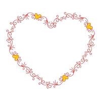 Hand drawn flat design hearts border and frame vector