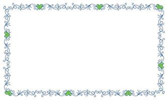 Hand drawn flat design hearts border and frame vector