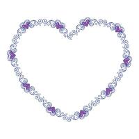 Hand drawn flat design hearts border and frame vector
