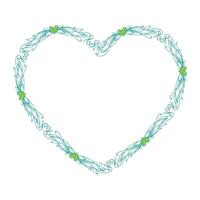 Hand drawn flat design hearts border and frame vector