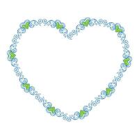 Hand drawn flat design hearts border and frame vector