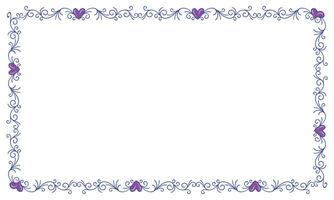 Hand drawn flat design hearts border and frame vector