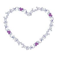 Hand drawn flat design hearts border and frame vector