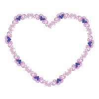 Hand drawn flat design hearts border and frame vector