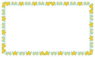 Hand drawn flat design hearts border and frame vector