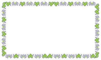 Hand drawn flat design hearts border and frame vector