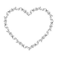 Hand drawn flat design hearts border and frame vector
