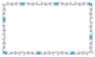 Hand drawn flat design hearts border and frame vector