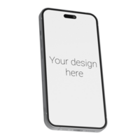 Mockup in isometric style of white smartphone without background psd