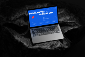 3d Render Device Mockup Laptop with abstract background psd