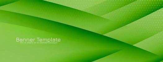 Modern wave style green color dynamic banner design vector