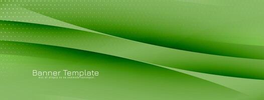 Abstract green color wave style elegant banner design vector