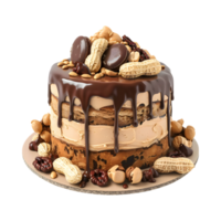 Almonds and Chocolate Cake on Transparent Background png