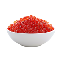 Orange caviar in a Bowl on Transparent Background png