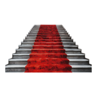 Stairs With Red Carpet on it on Transparent Background png