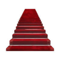 Stairs With Red Carpet on it on Transparent Background png
