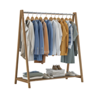 Wardrobe Stand with Clothes on it on Transparent Background png