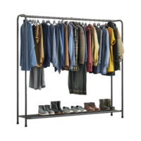 Wardrobe Stand with Clothes on it on Transparent Background png