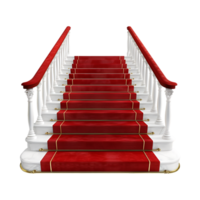 Stairs With Red Carpet on it on Transparent Background png
