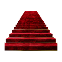 Stairs With Red Carpet on it on Transparent Background png