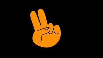 hand two finger animation looping. on transparent background video