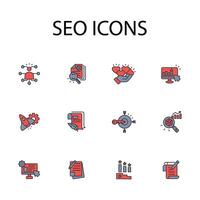 SEO icon set..Editable stroke.linear style sign for use web design,logo.Symbol illustration. vector