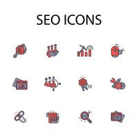 SEO icon set..Editable stroke.linear style sign for use web design,logo.Symbol illustration. vector