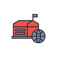 online school icon. .Editable stroke.linear style sign for use web design,logo.Symbol illustration. vector