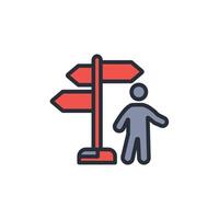 direction icon. .Editable stroke.linear style sign for use web design,logo.Symbol illustration. vector