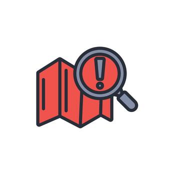 search map icon. .Editable stroke.linear style sign for use web design,logo.Symbol illustration. vector