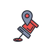 map pin icon. .Editable stroke.linear style sign for use web design,logo.Symbol illustration. vector