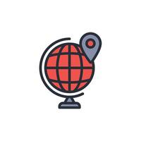 globe icon. .Editable stroke.linear style sign for use web design,logo.Symbol illustration. vector