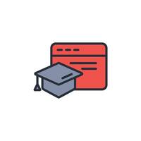 educational website icon. .Editable stroke.linear style sign for use web design,logo.Symbol illustration. vector