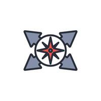 Compass icon. .Editable stroke.linear style sign for use web design,logo.Symbol illustration. vector