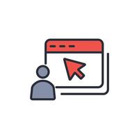 online class icon. .Editable stroke.linear style sign for use web design,logo.Symbol illustration. vector