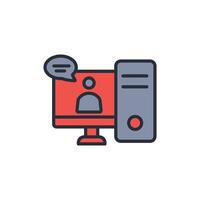 mentor online icon. .Editable stroke.linear style sign for use web design,logo.Symbol illustration. vector