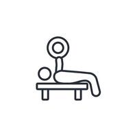 bench press icon. .Editable stroke.linear style sign for use web design,logo.Symbol illustration. vector