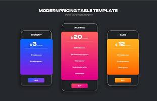 Comparison table. Modern infographic template for product feature comparison, price list and promotion banner design. layout. vector