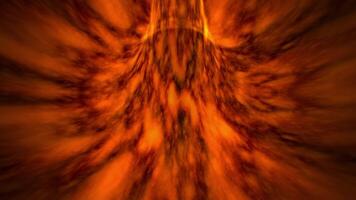 Seamless loop background with hot glowing stream in a shape of abstract tunnel. Dynamic flying in volcanic lava tube. Looped animation for vj performances, science and music festivals. 4k , 60fps video