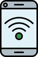 WiFi Signal Line Filled Icon Design vector